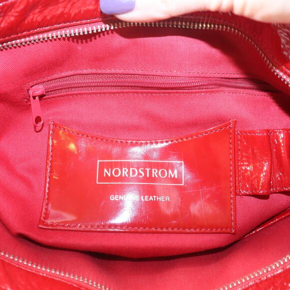 Nordstrom Red Patent Leather Tote Bag - Picture 8 of 8